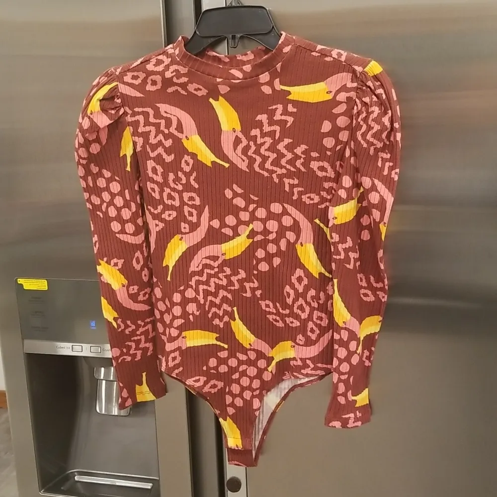 💕FARM RIO💕 Toucanissimo Long Sleeve Stretch Cotton Body Suit ~ Small S NWT - Image 9