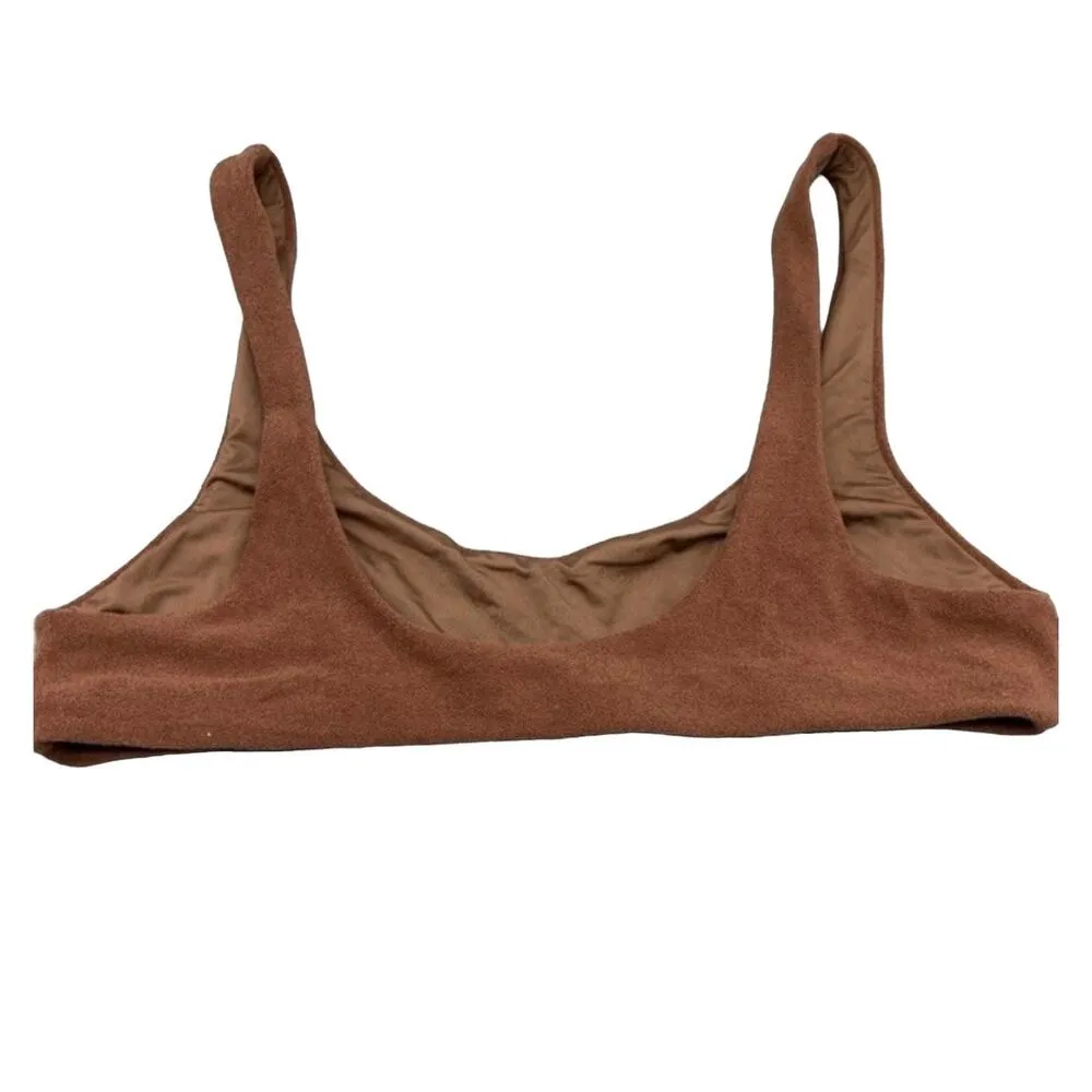 Its Now Cool x Free People 90s Crop Terry Towel Sporty Bikini Tank Top 8 Brown - Image 6