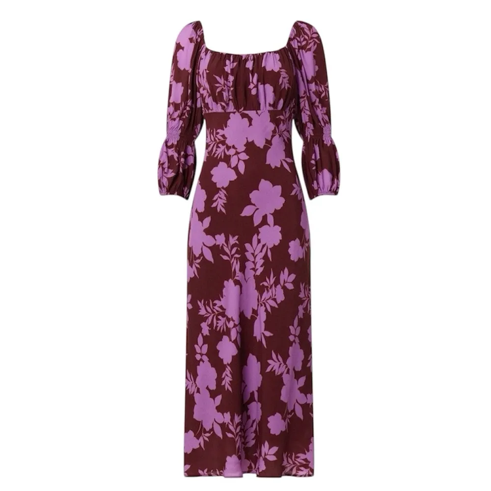 Peter Som Collective Floral Midi Square-neck Dress Womens size 8 maxi midi lined - Image 3