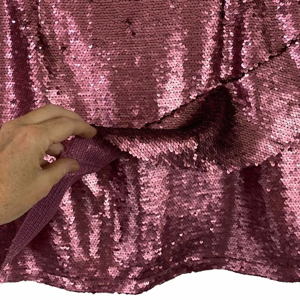 Glamorous Pink Sequined Skirt Size Medium - Image 7