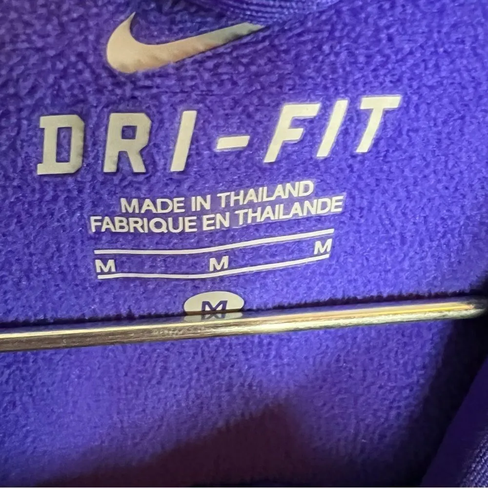 Nike 1/4 Zip Hooded SweatShirt Blue Size Medium‎ Fleece Lined Excellent Cond - Image 2