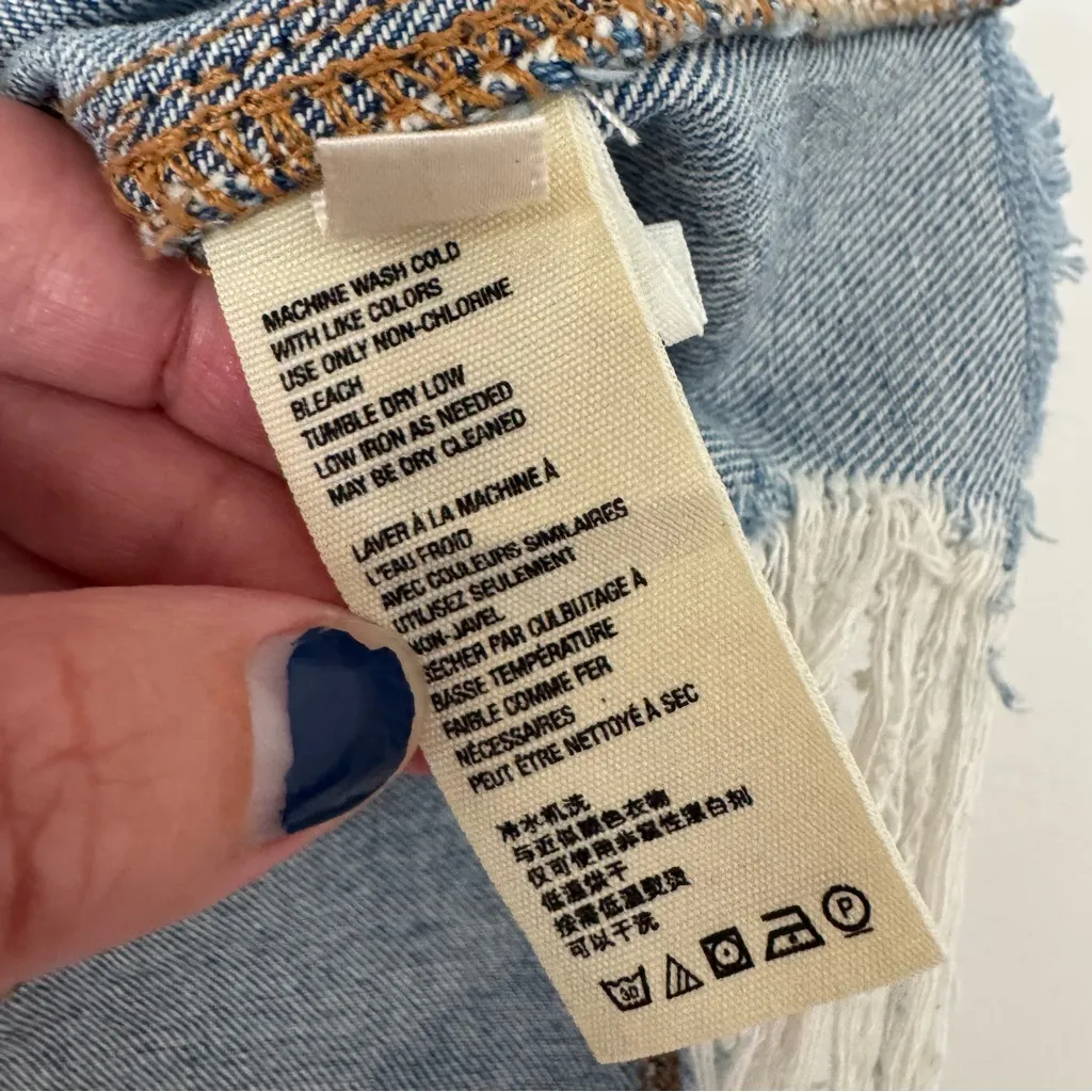 Free People We the Free Parker Wrap Skirt in Light Denim Size  26 - Image 10