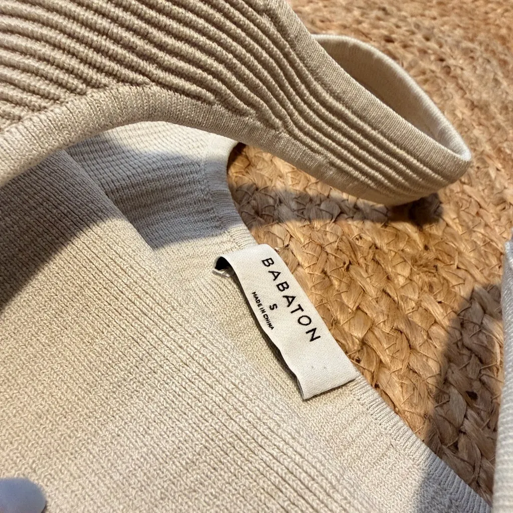 Babaton Cream Ribbed Tank Top - Image 3