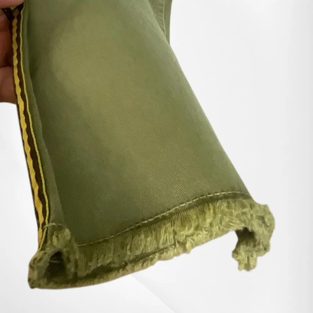 NiLi Lotan Raw Hem Crop Cotton Stretch Twill Pant in Green Size 6 - Image 12