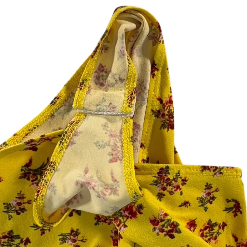 Lulus Floral Bodysuit Women’s Medium Yellow Girlhood Whimsical Cottagecore NWT - Image 5