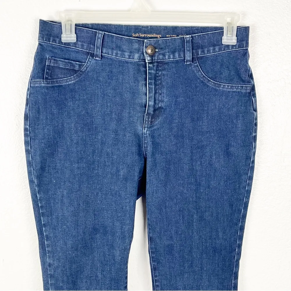 SOFT SURROUNDINGS Dark Wash Denim High Rise Jegging Jeans, Size 10P - Image 10