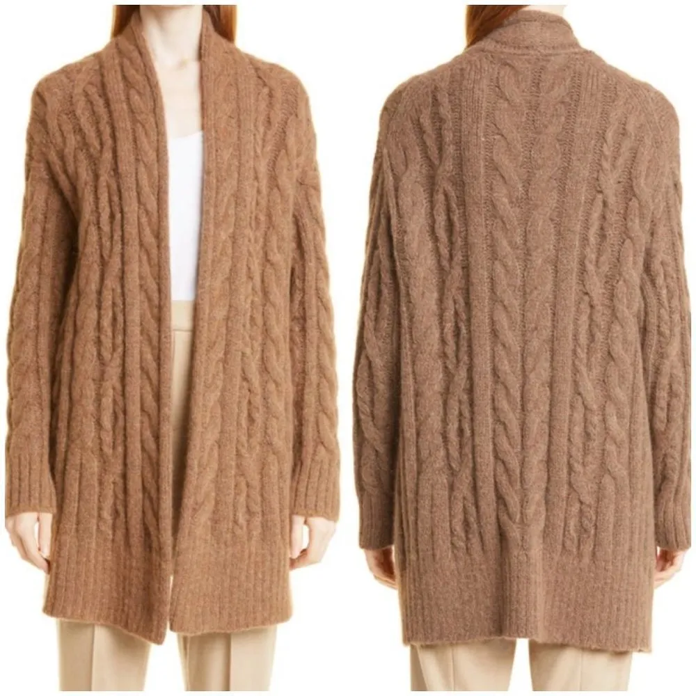 💕VINCE💕 Braided Cable Cardigan Alpaca Wool Blend ~ Cream NWT - Image 14