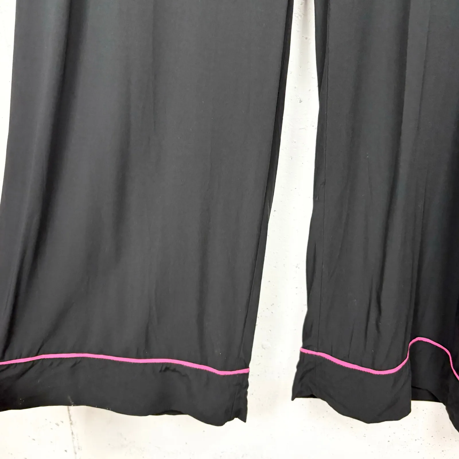 Sun68 Womens Viscose Wide Leg Drawstring Pants Black Relaxed Beach Size Medium - Image 12