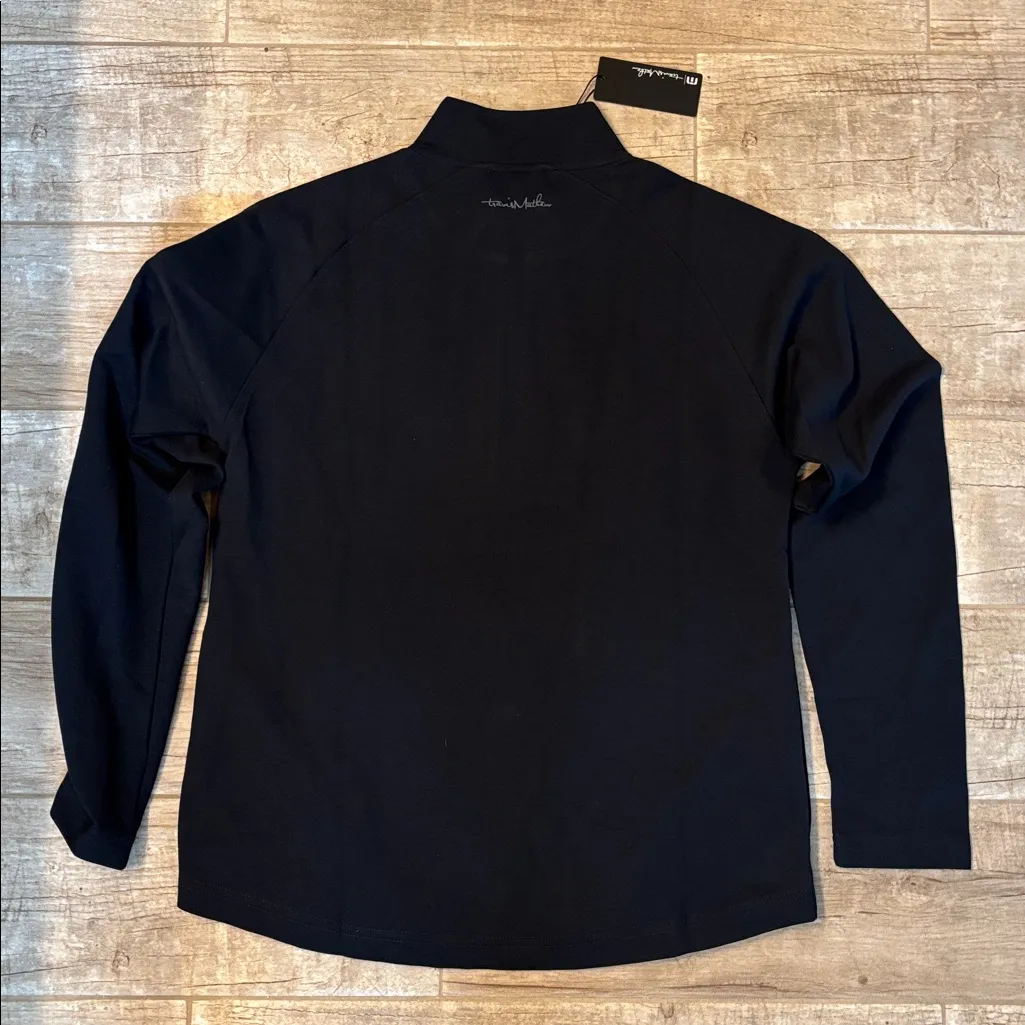 Travis Mathew Black Quarter-Zip Pullover with Mi Campo logo on sleeve. NWT - Image 3