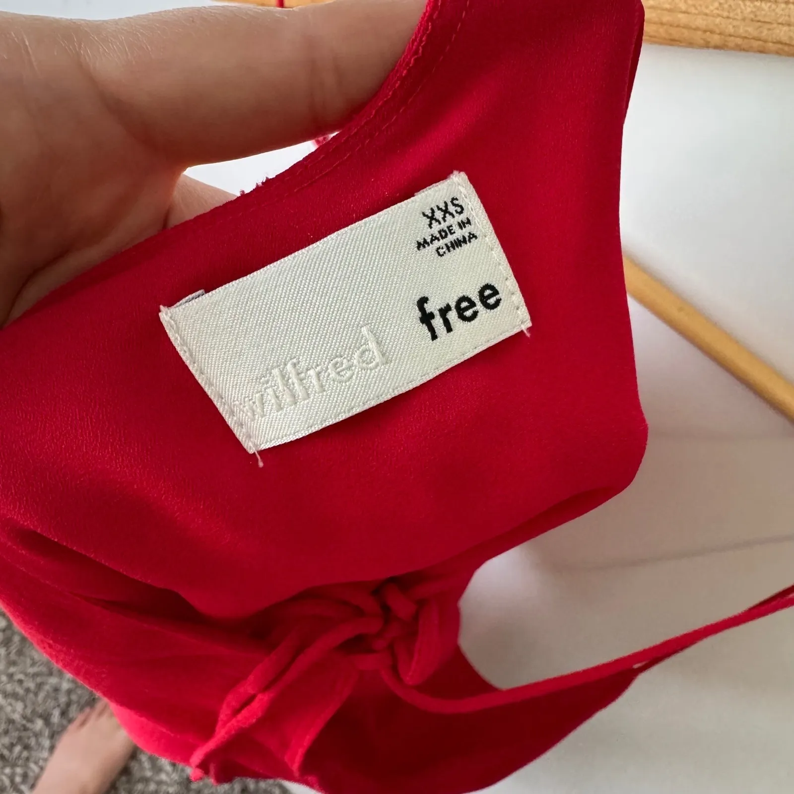 Wilfred‎ Free Slip Dress Mini Red Sleeveless Casual Back Tie XXS - Image 6