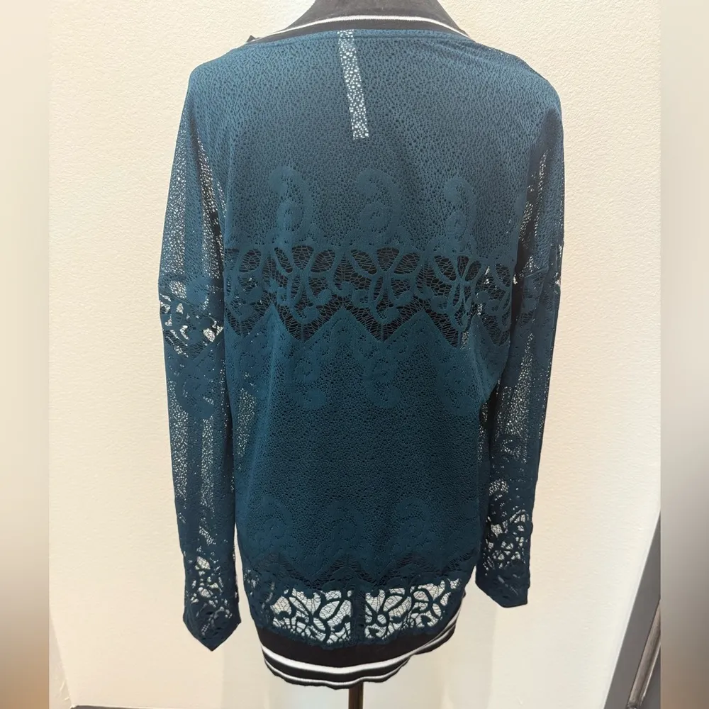 Fabletics  Blue Embellished Long Sleeve Blouse - Image 2
