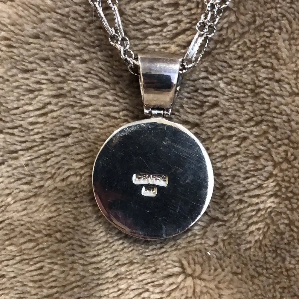 BARSE Sterling Silver Agate Pendant w/ Triple Strand Open Link Necklace NWT - Image 2