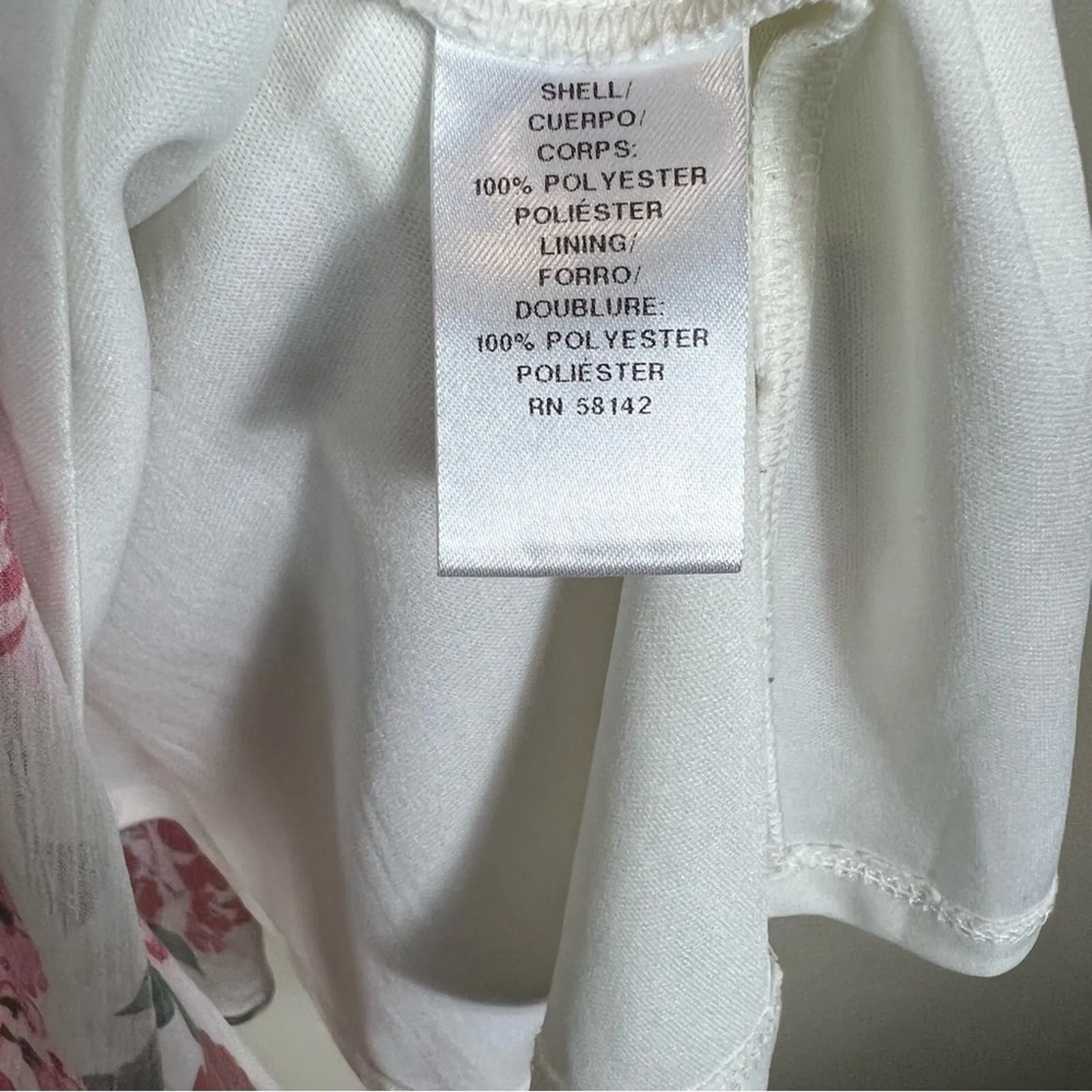 London Times Ruffle Dress Womens 10 White Red Floral Flutter Sleeve Coquette - Image 8