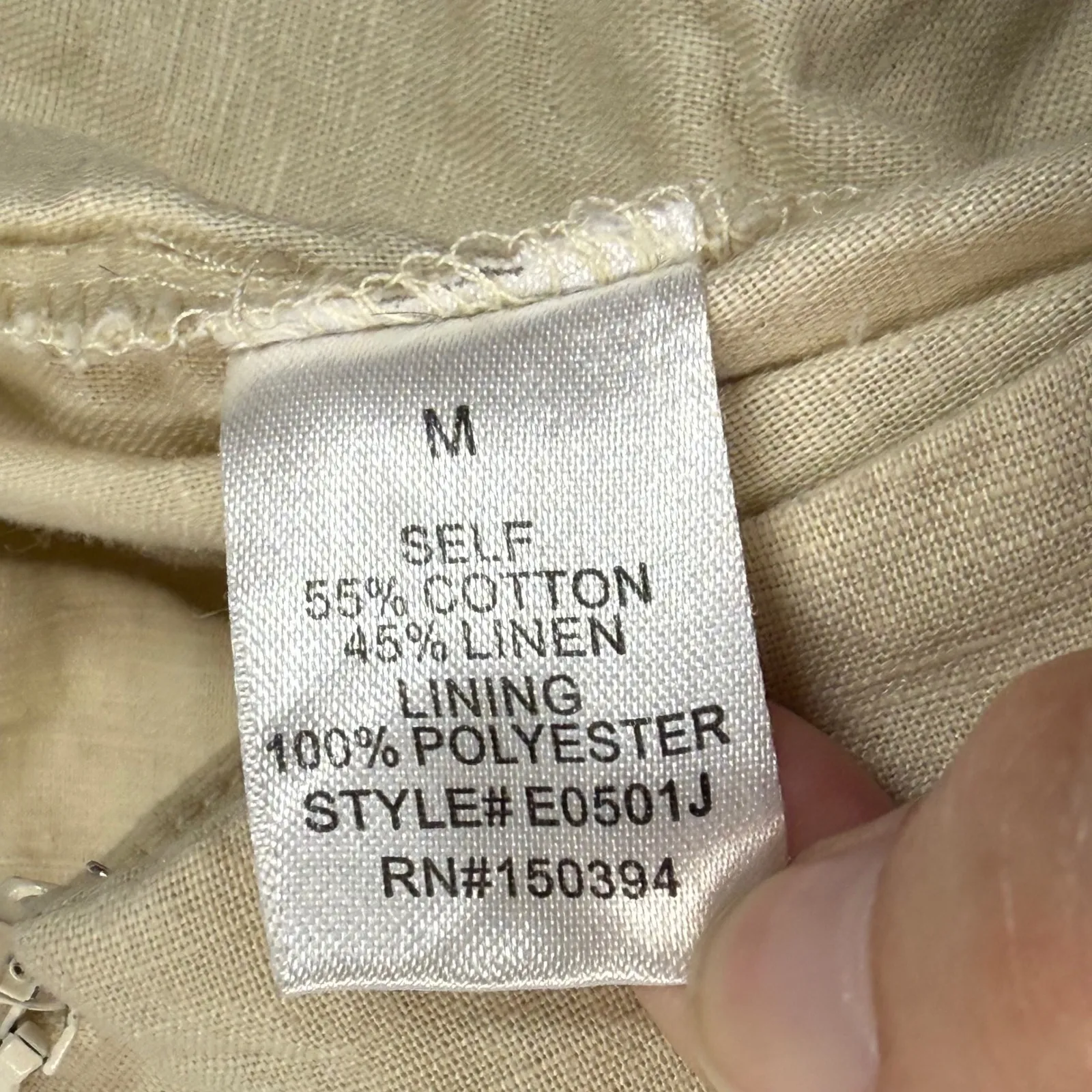 Etophe Studios‎ Halter Jumpsuit Wide Leg Button Front Linen blend Casual Beige M - Image 9