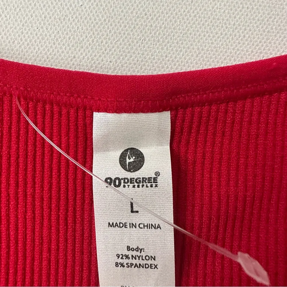 90 Degrees Women’s Seamless Crop Tank Top Size L Red Size L - Image 5