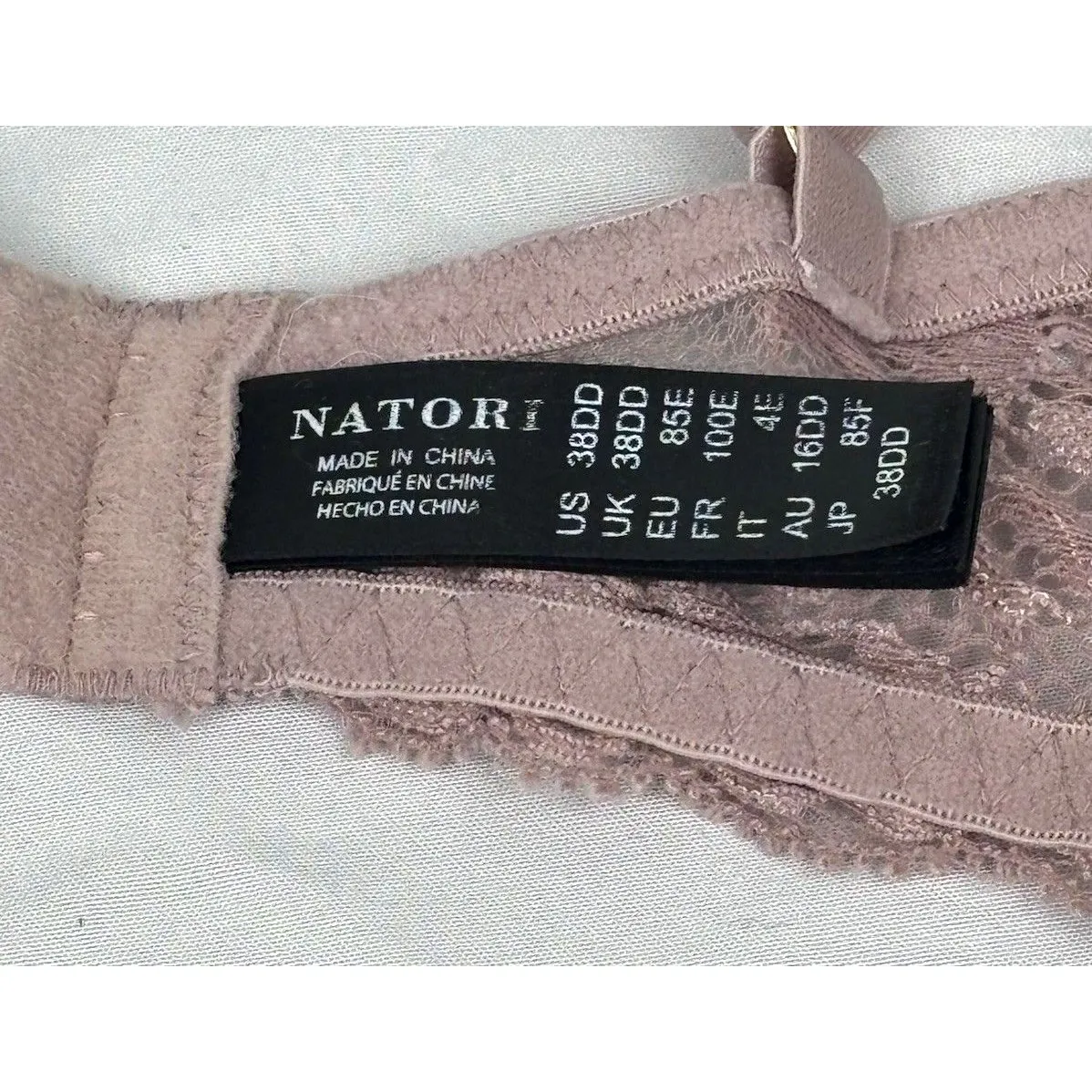 Natori 38DD/E Lace Fairy Jasper Feathers Bra Plunge Contour Style Rose Pink Size undefined - Image 4