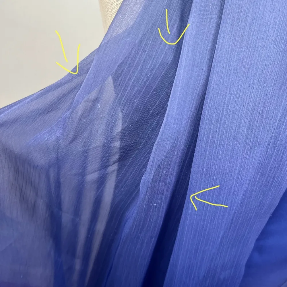 Halston Heritage Blue Chiffon Drape Midi Dress - Image 7