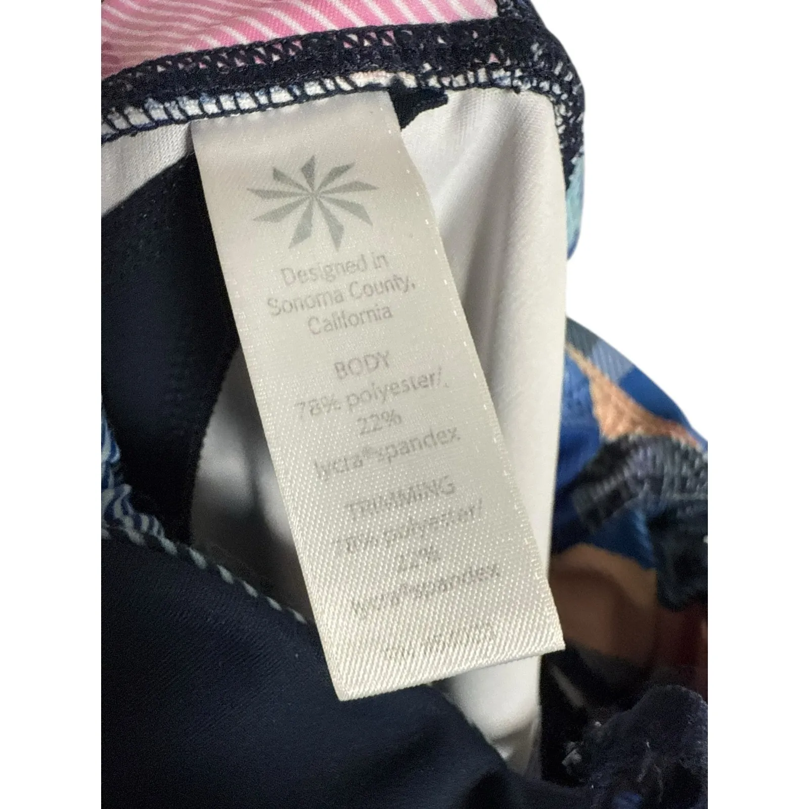 Athleta Blue Electric Geo Sonar Capri Cropped Mid Rise Yoga Leggings XS - Image 6