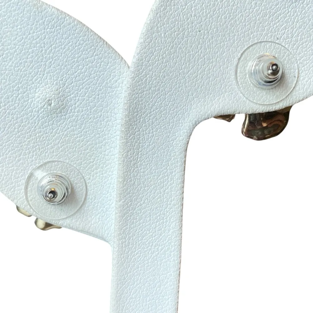 Betsey Johnson Blooming Flower Iridescent Rhinestone Blues Greens Earrings Fairy - Image 4