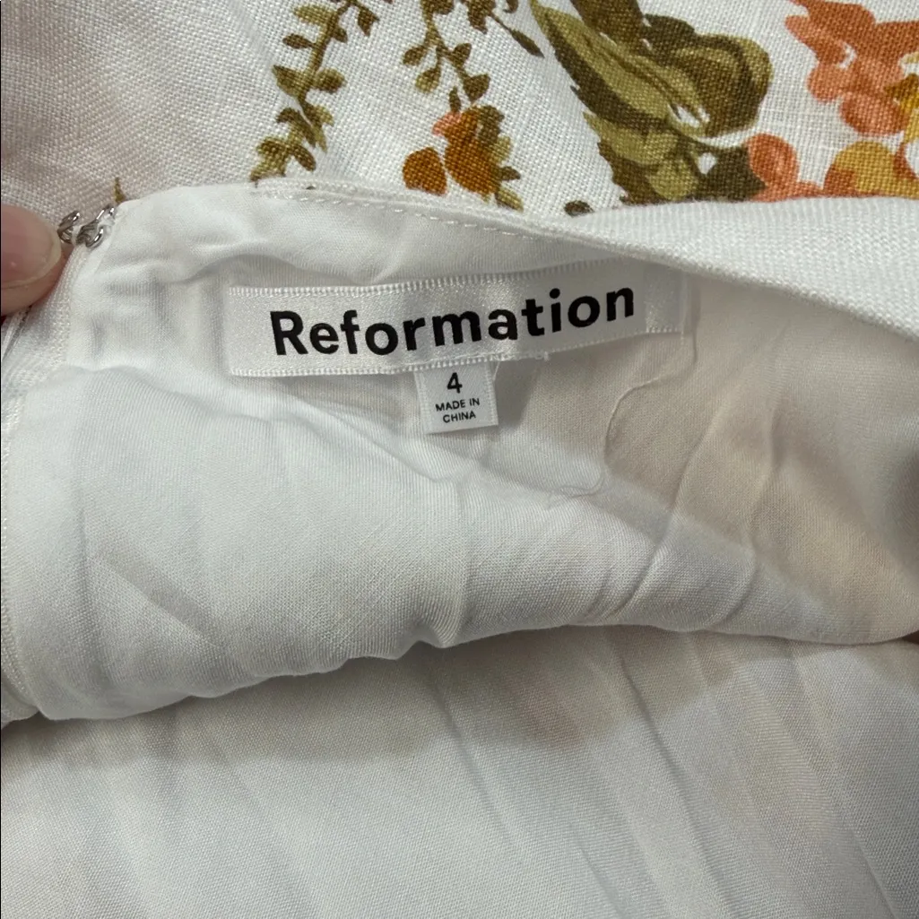 Reformation NWT Casette Linen Midi Dress In Bella Floral Size 4 - Image 11