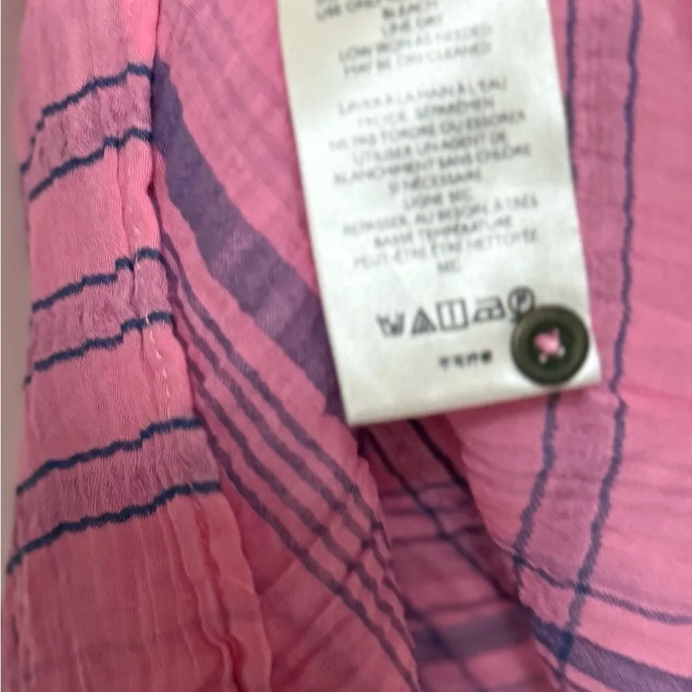 Pilcro Plaid Tunic Blouse size small in pink Anthropologie - Image 4