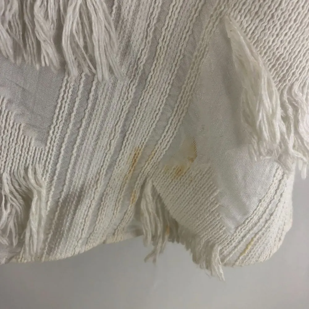 Derek Lam 10 Crosby Womens Fringe Cami Top Cotton Blend Flowy White 2 - Image 4