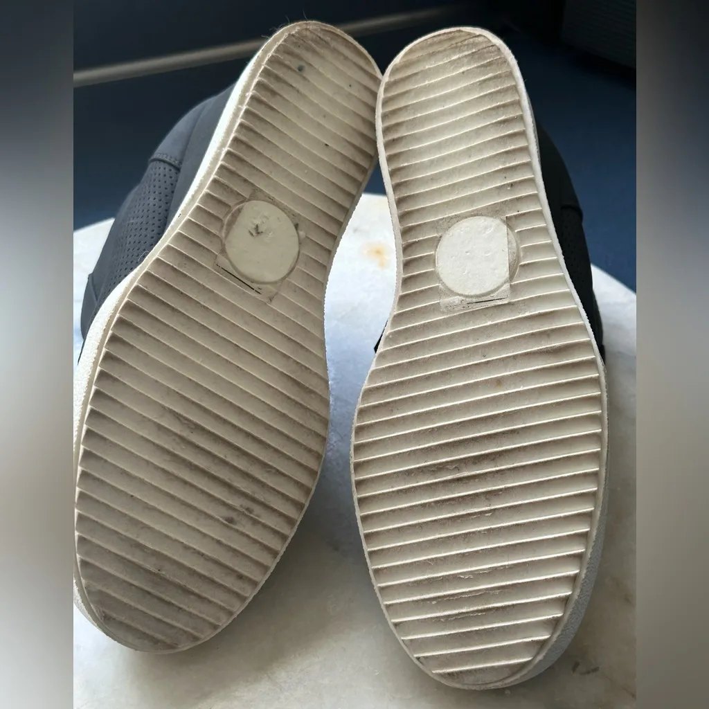 Qupid  Black High-Top Platform Wedge Pull On Plimsoll Almond Toe Sneakers Sz 7 - Image 8