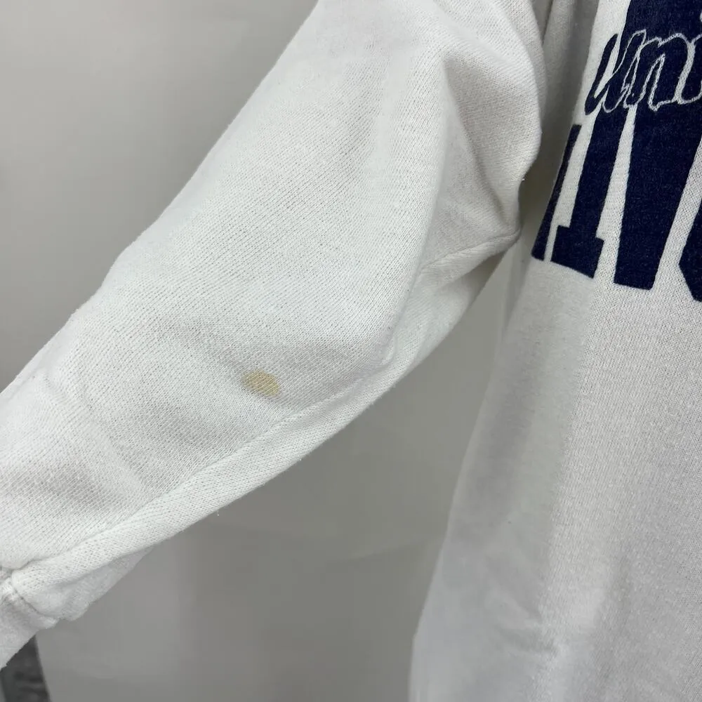 American VINTAGE England UK Crewneck Sweatshirt White LARGE UNISEX Single Stitch - Image 5