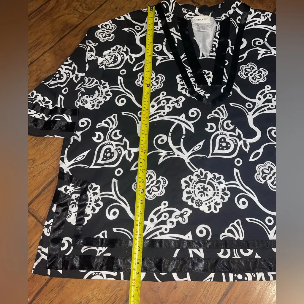 Veranesi Black and White Elegant Blouse 3/4 sleeves top shirt woman’s 4X - Image 5