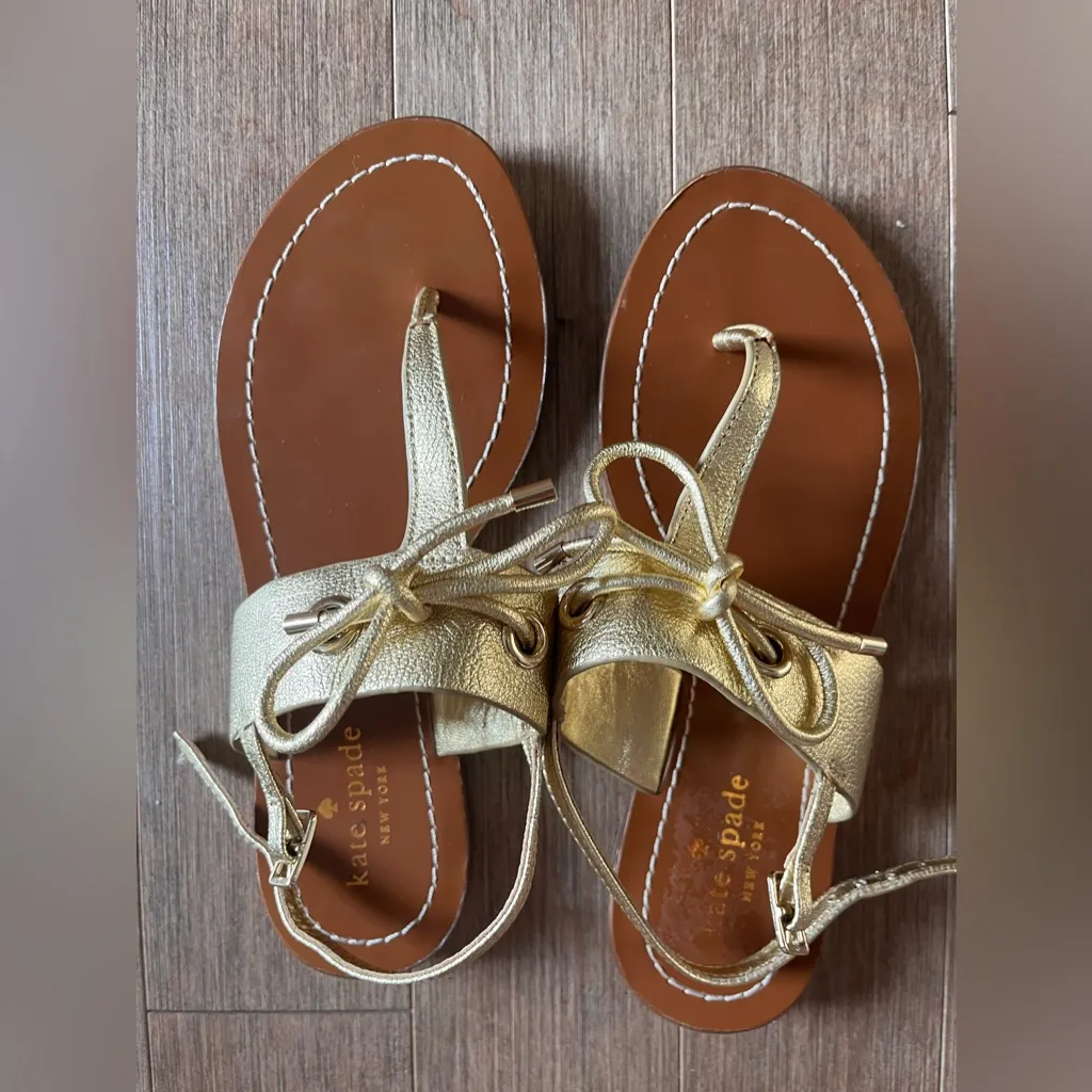 Kate spade gold sandal size 6 1/2 new without the box - Image 2