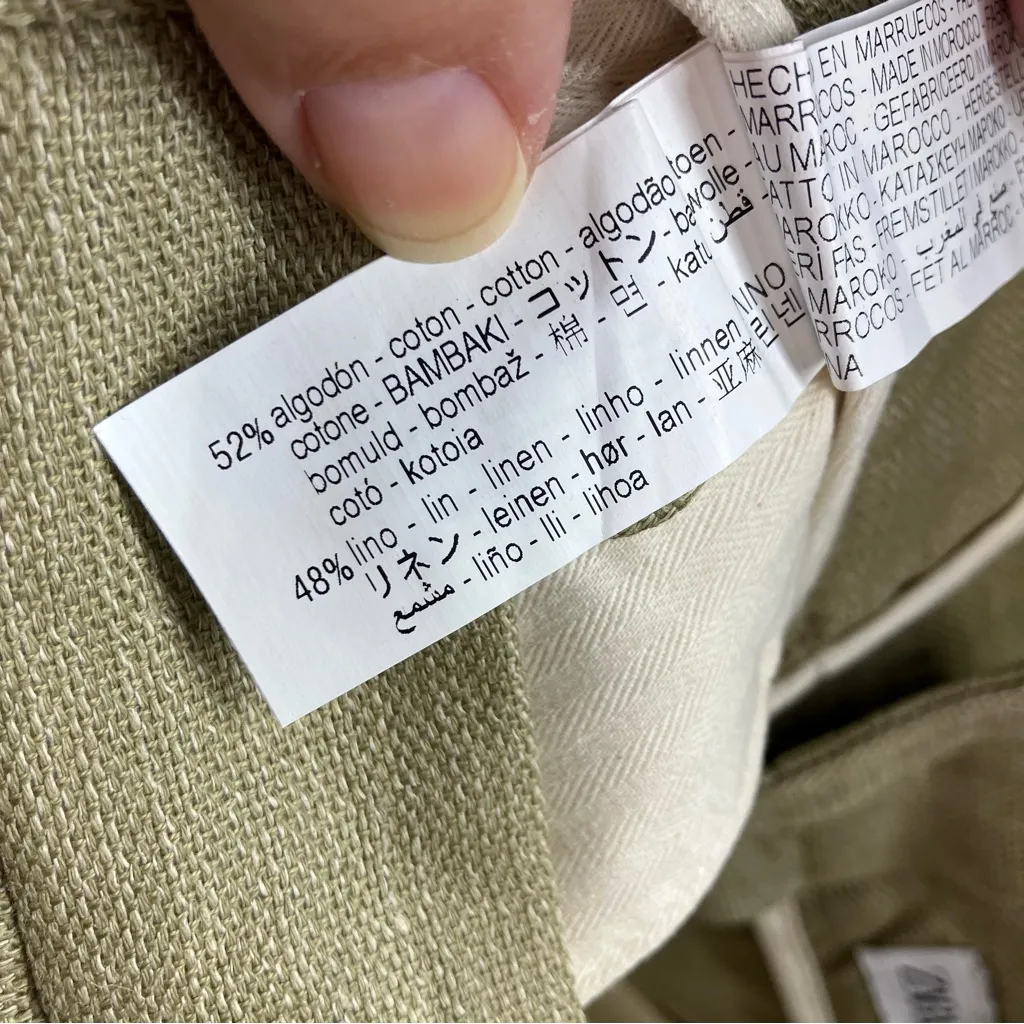 ZARA  cotton linen blend shorts green women’s size 29 new‎ without tags modern - Image 7