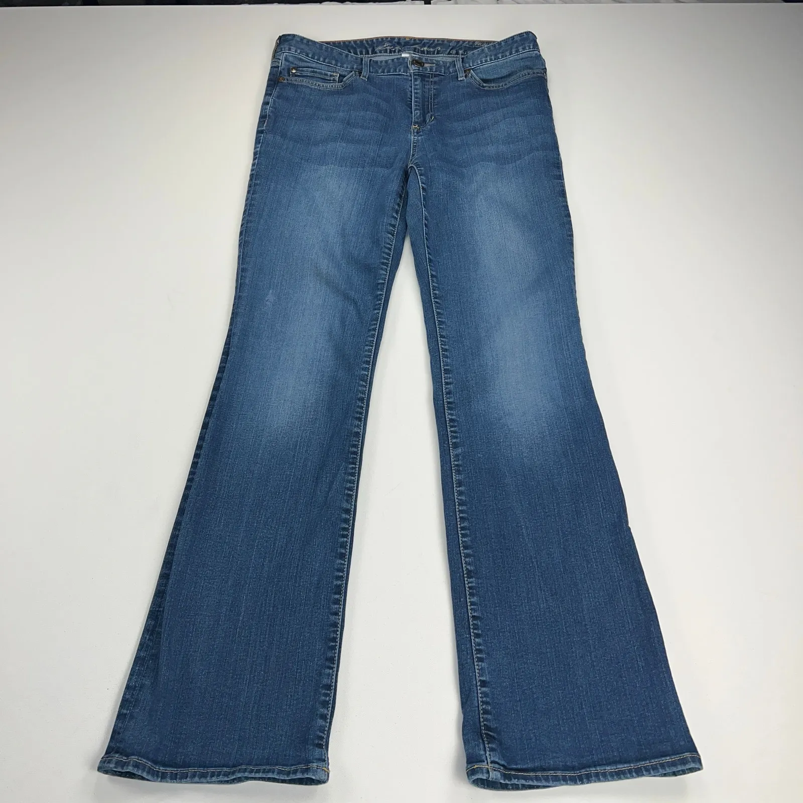 Eddie Bauer Truly Straight Boot Cut Mid Rise Medium Wash Jeans Size 10 - Image 11