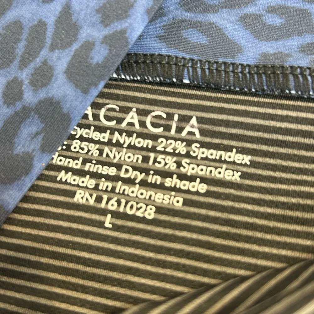 New Acacia Swimwear Costa Swim Bikini Mateo Botton Blue Leopard Print Large - Image 5