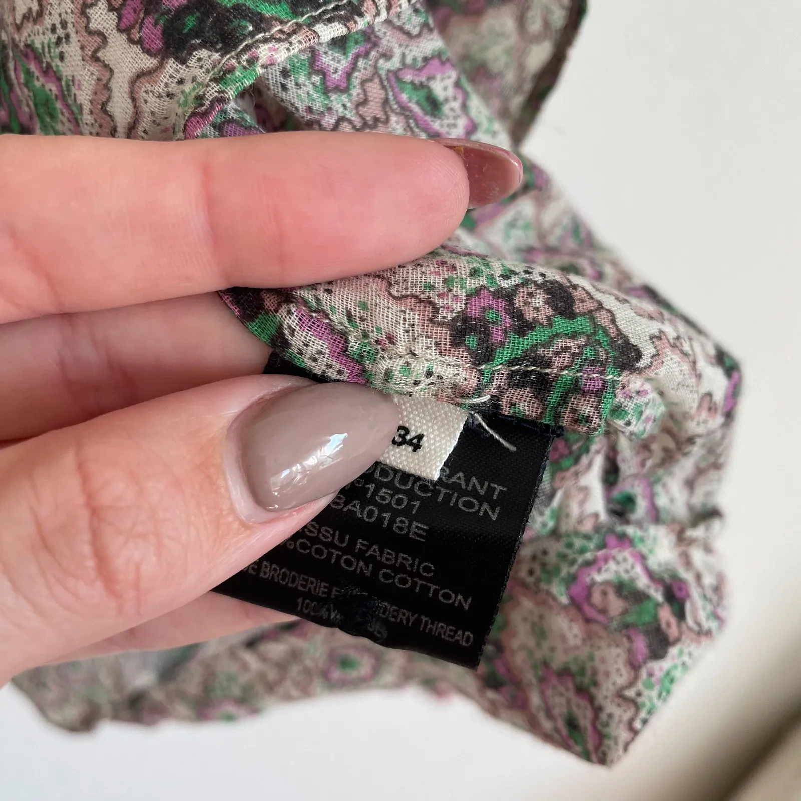 Isabel Marant Etoile Paisley Ruffle Long Sleeve Button Down Top - Image 9