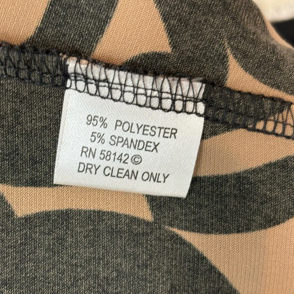 London times Y2K 2000s Vintage Cap Sleeve Midi Dress Abstract Print Ruched sz 4 - Image 9