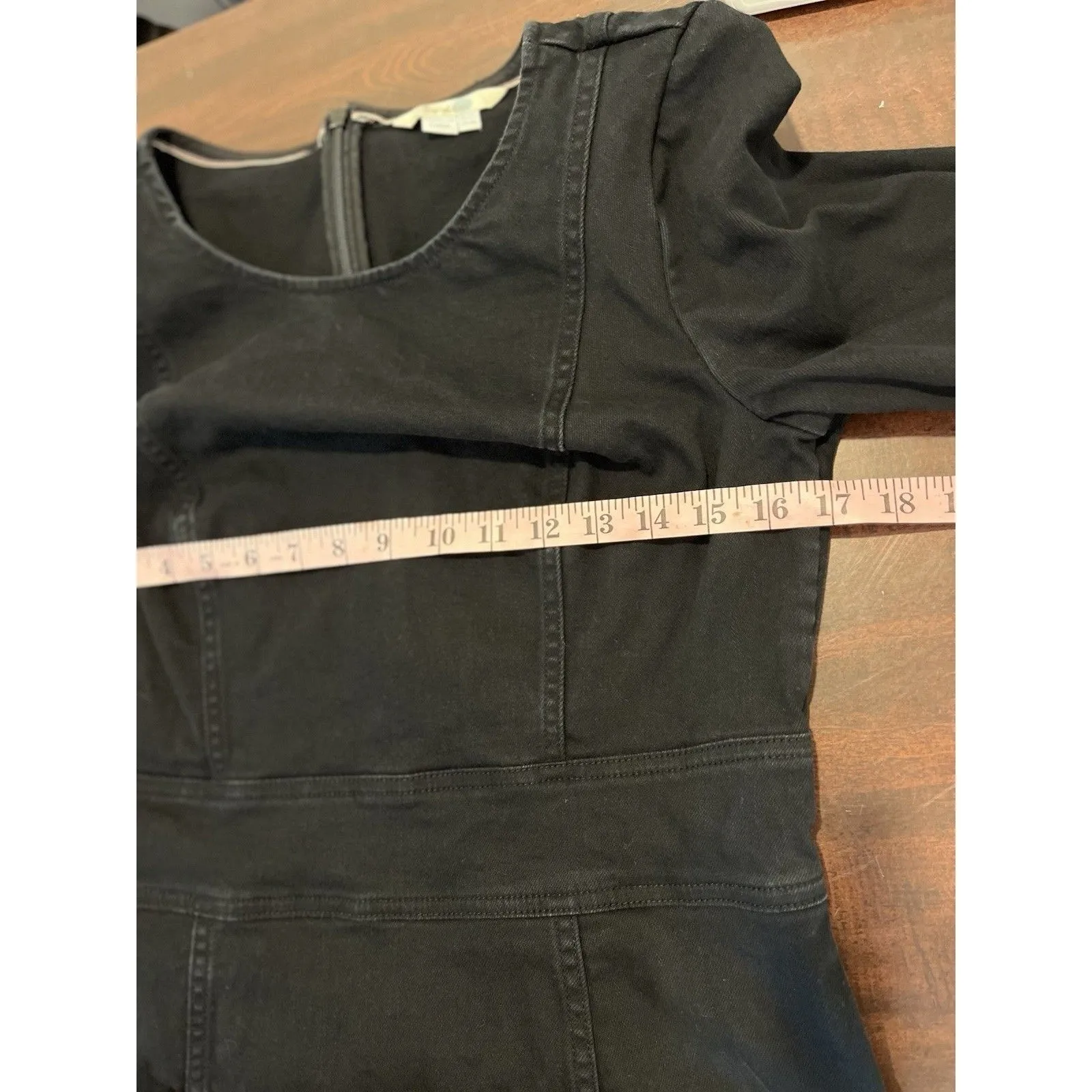 Boden Black Coraline Cotton Denim Dress Size 8L - Image 8