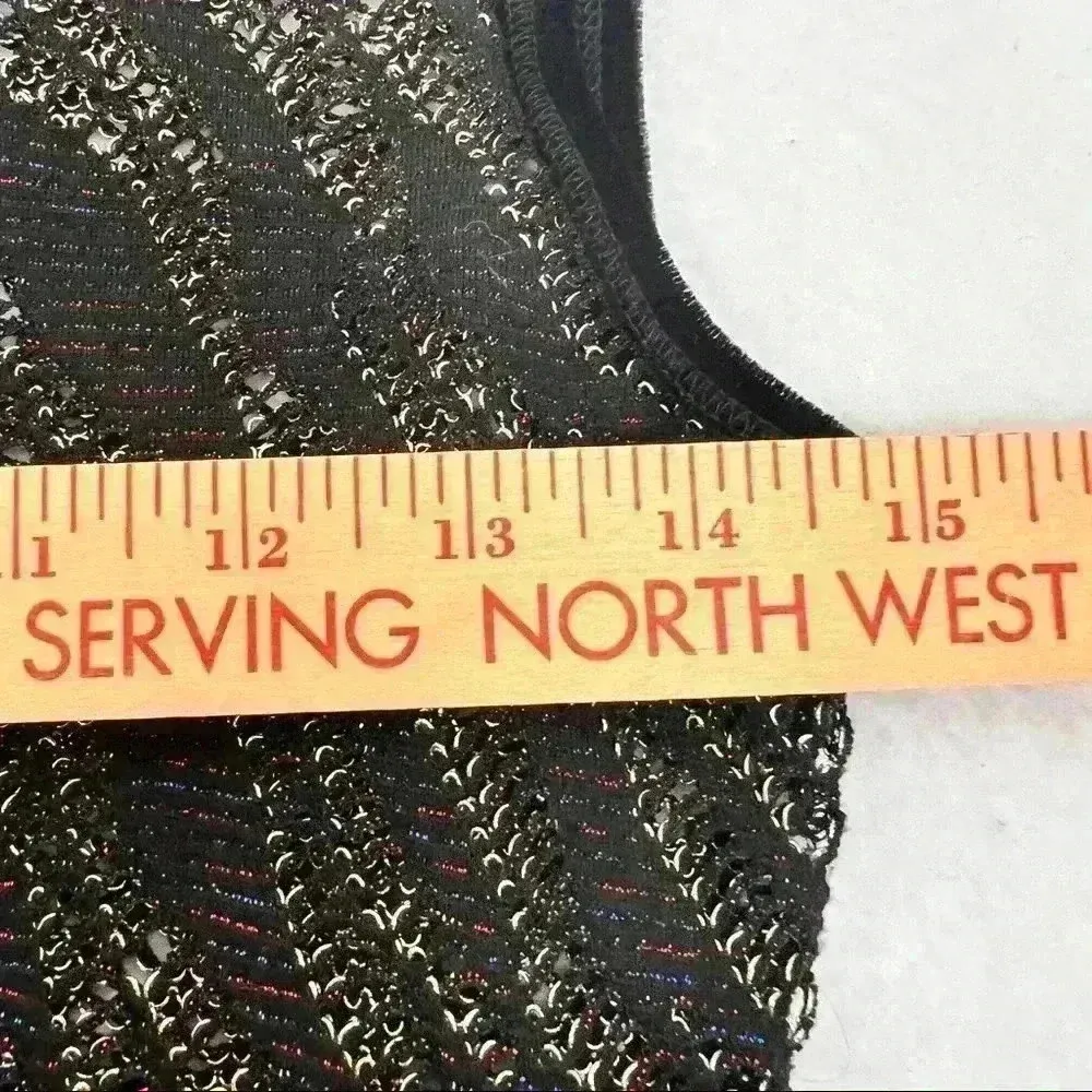 ZARA Women Metallic Meah Top Sz S Sleeveless Retro Funky Preppy - Image 7