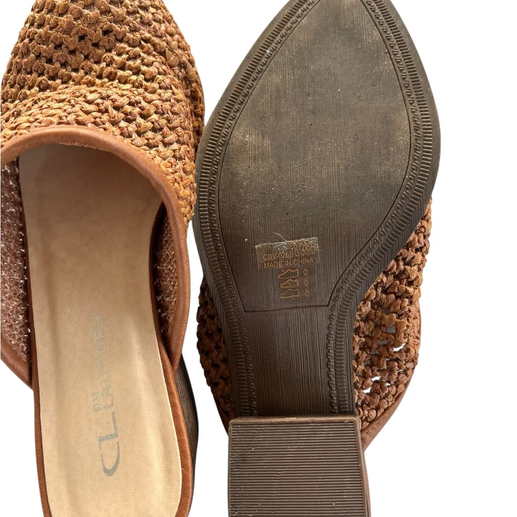 CL by Laundry Women's Brown Woven Mules 1990’s - Image 5