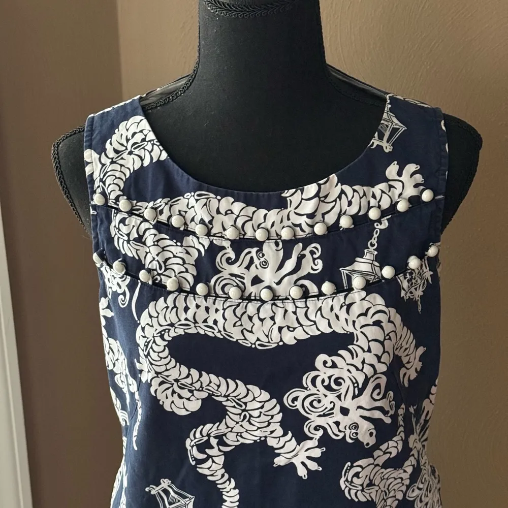 Lily Pulitzer Blue Dragon Cotton Shift Dress - Image 3