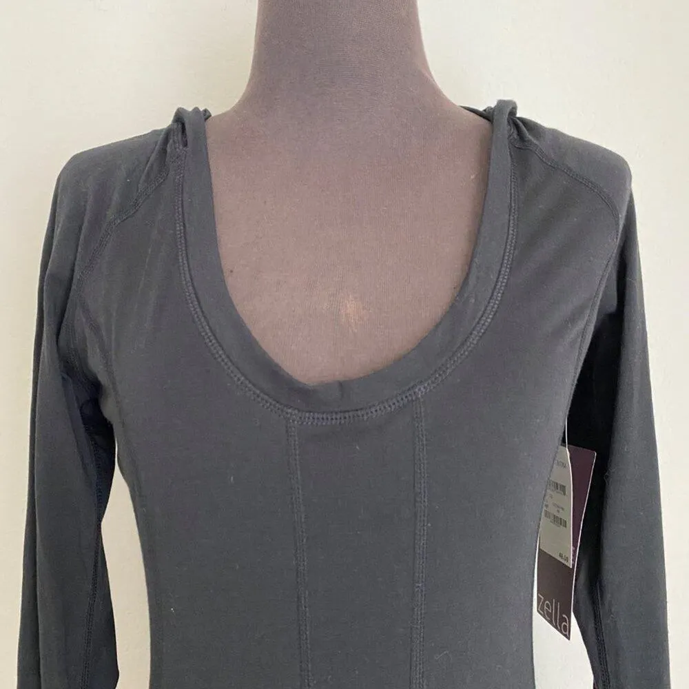 Zella sz XS  hooded scoop neck‎ work out top shirt NWT - Image 2
