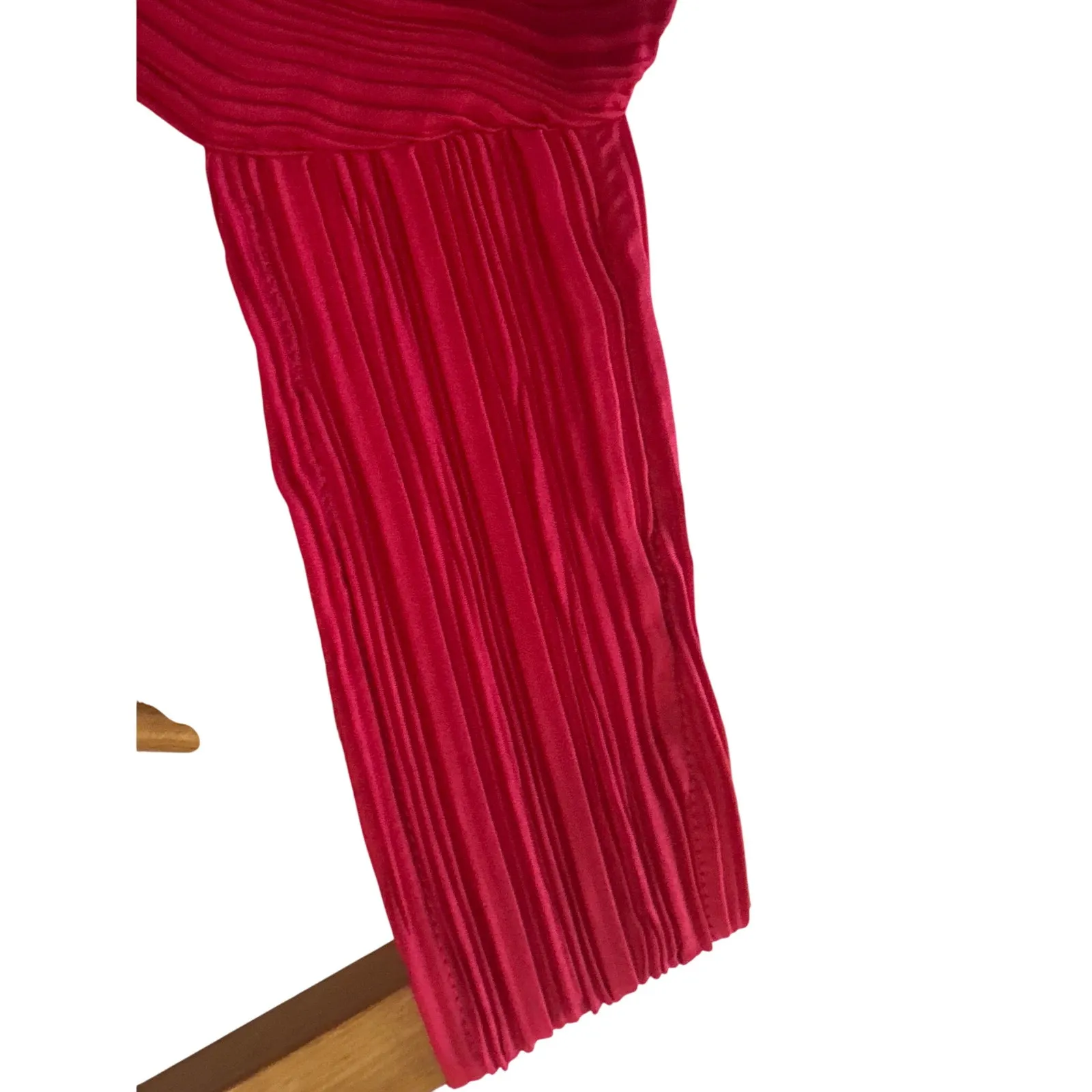 Anthropologie NWT Pink Pleated Satin Midi Dress Size XL - Image 7