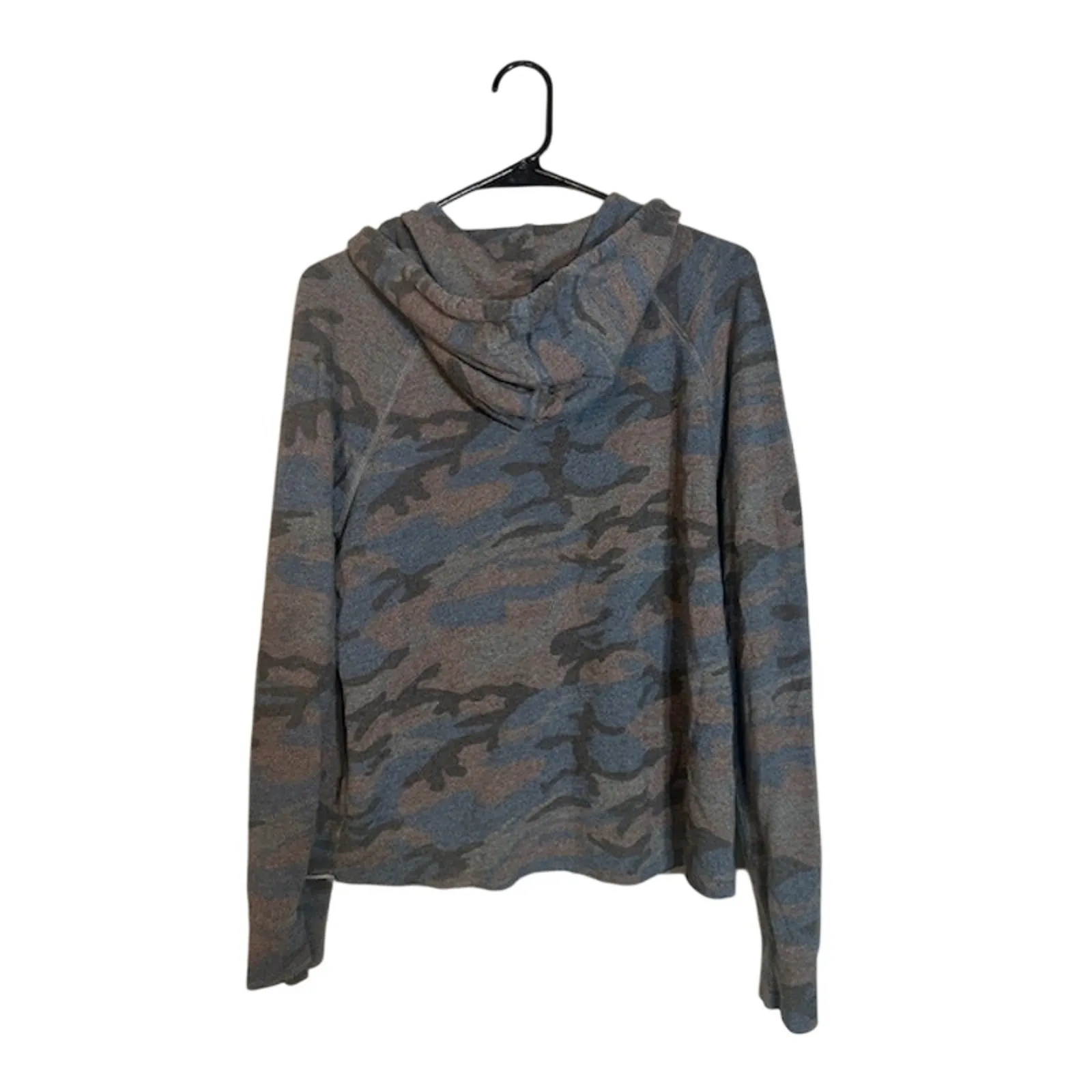 Sundry Women’s Pink Blue & Black Camo Hooded Pullover Sweatshirt Sz 1 (SM) - Image 2