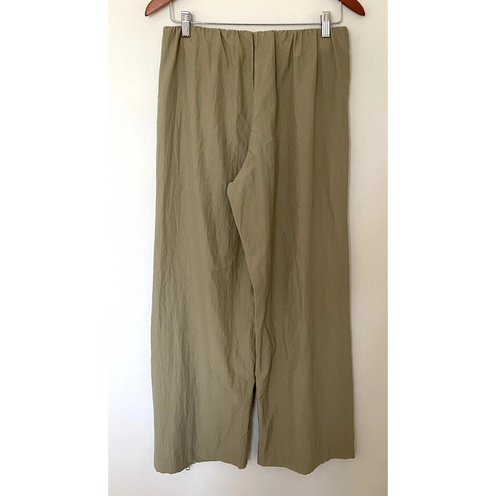NWT Zara Full-Length Camel Pants – Mid-Rise with Elastic Waist & Side Zippe Sz S - Image 3
