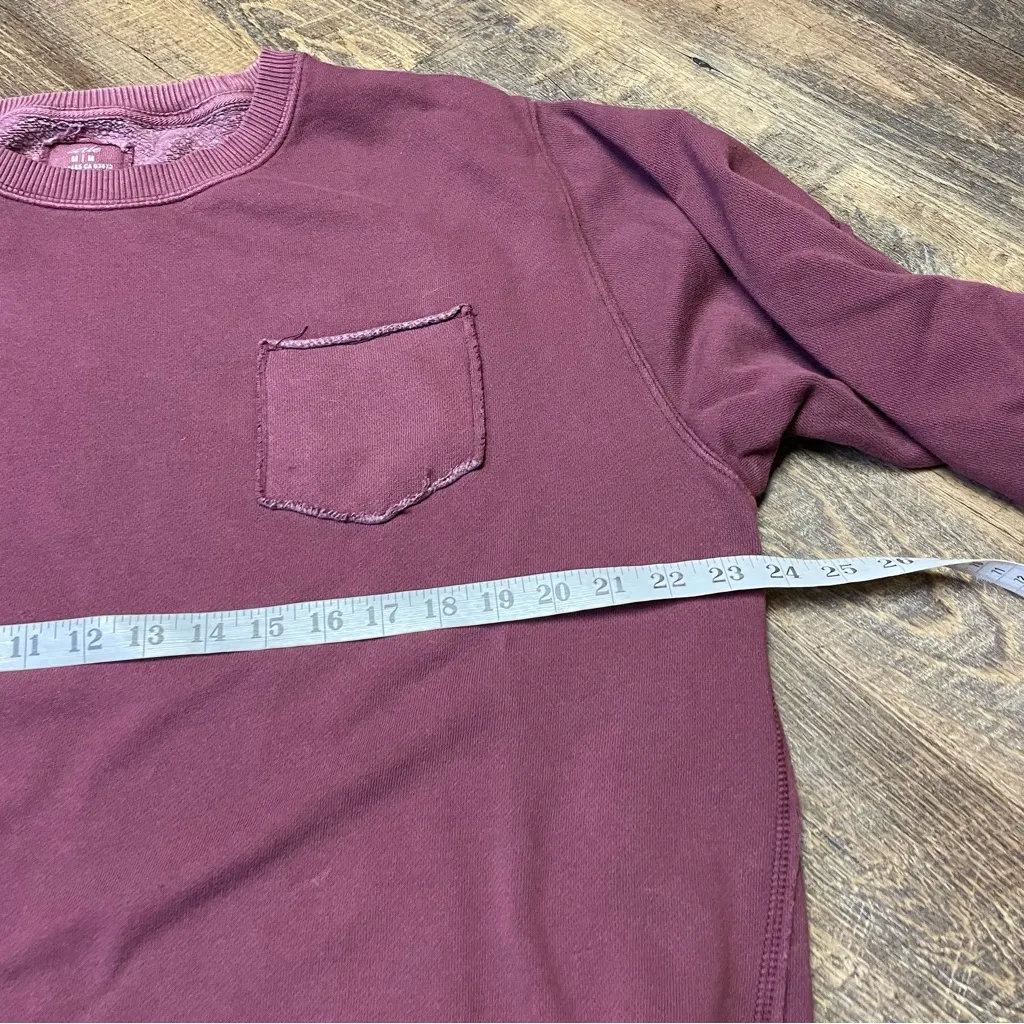 Aerie The Chill Crewneck Sweatshirt Women Medium Oversized Wine Long Sleeve Cozy - Image 4