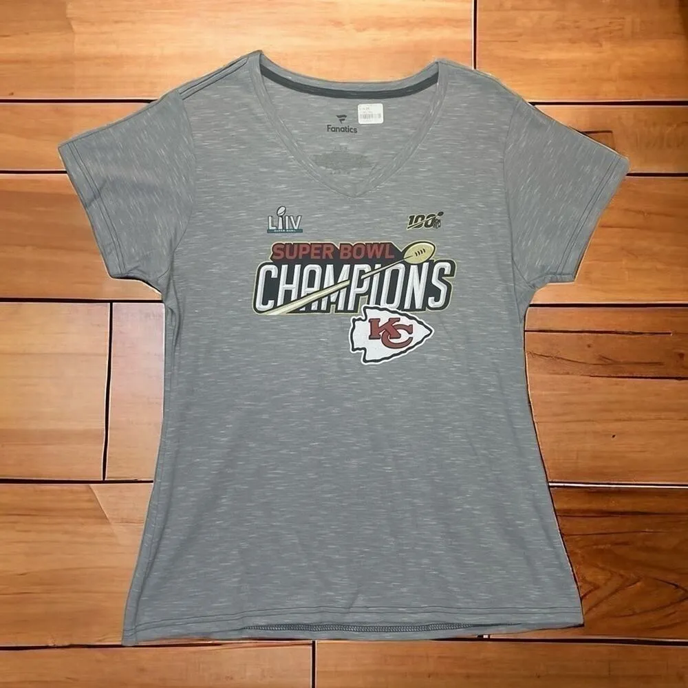 Fanatics Kansas City Chiefs Superbowl 54 Champions graphic T-shirt size Large - Image 2