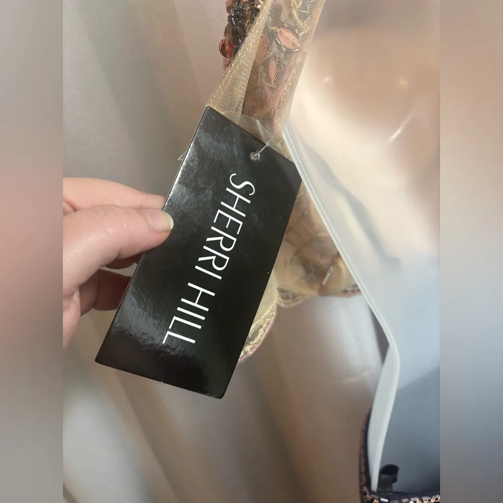 Sherri Hill Shimmery‎ Sleeveless Two Piece Dress 50157 Metallic Pink Beaded Prom - Image 11