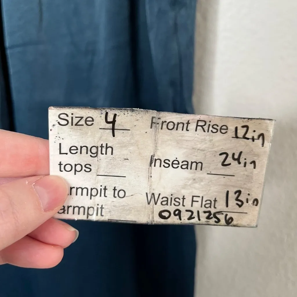 Anthropologie Ettiwa Womens High-Waisted Blue Satin Belted Pants Size 4 - Image 9