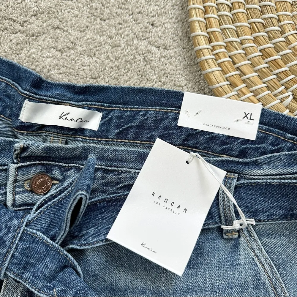 NWT KanCan Women’s Lancing High Rise Belted Shorts Blue Wash KC7854D - Image 10