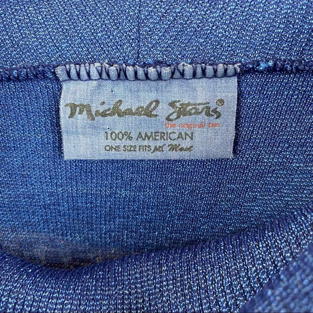 Michael Stars Blue Ribbed Knit Long Sleeve Drape Neck Tunic Top OS - Image 3