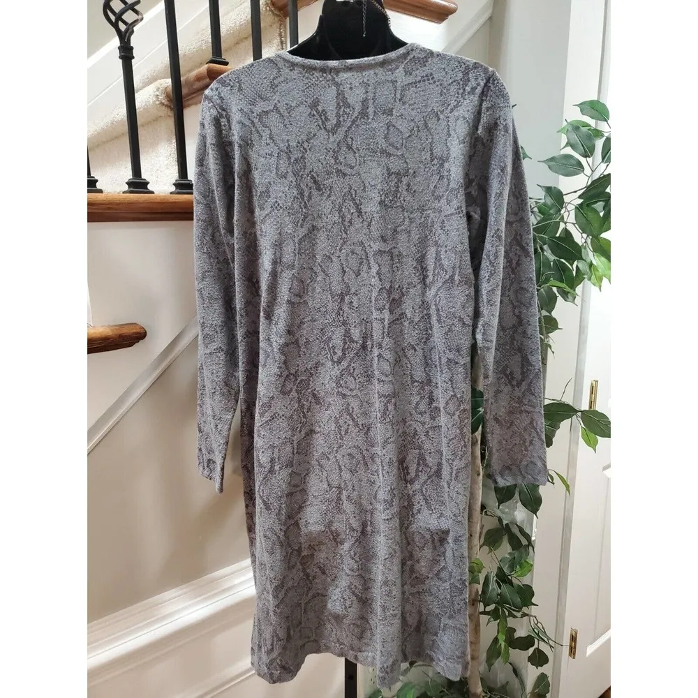 J.Jill Womens Gray Cotton Long Sleeve Round Neck Casual Sweat Dress Size Small - Image 5